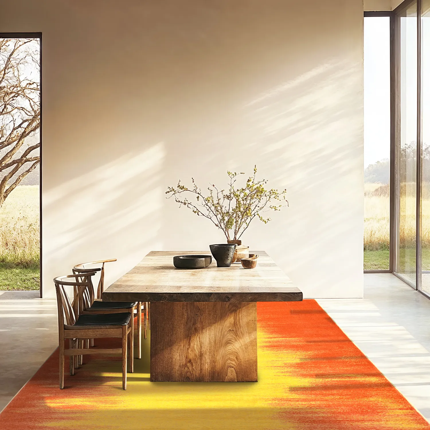 Alfombra Wilton - Cara (naranja/amarillo)