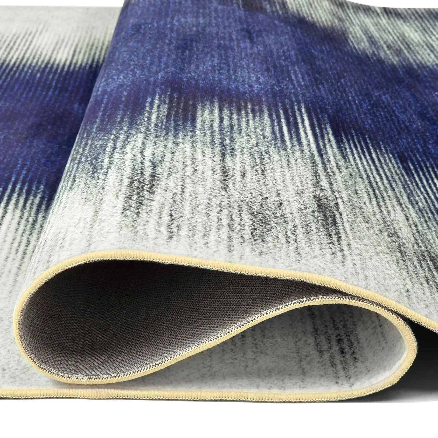 Alfombra Wilton - Cara (blanco/azul oscuro)