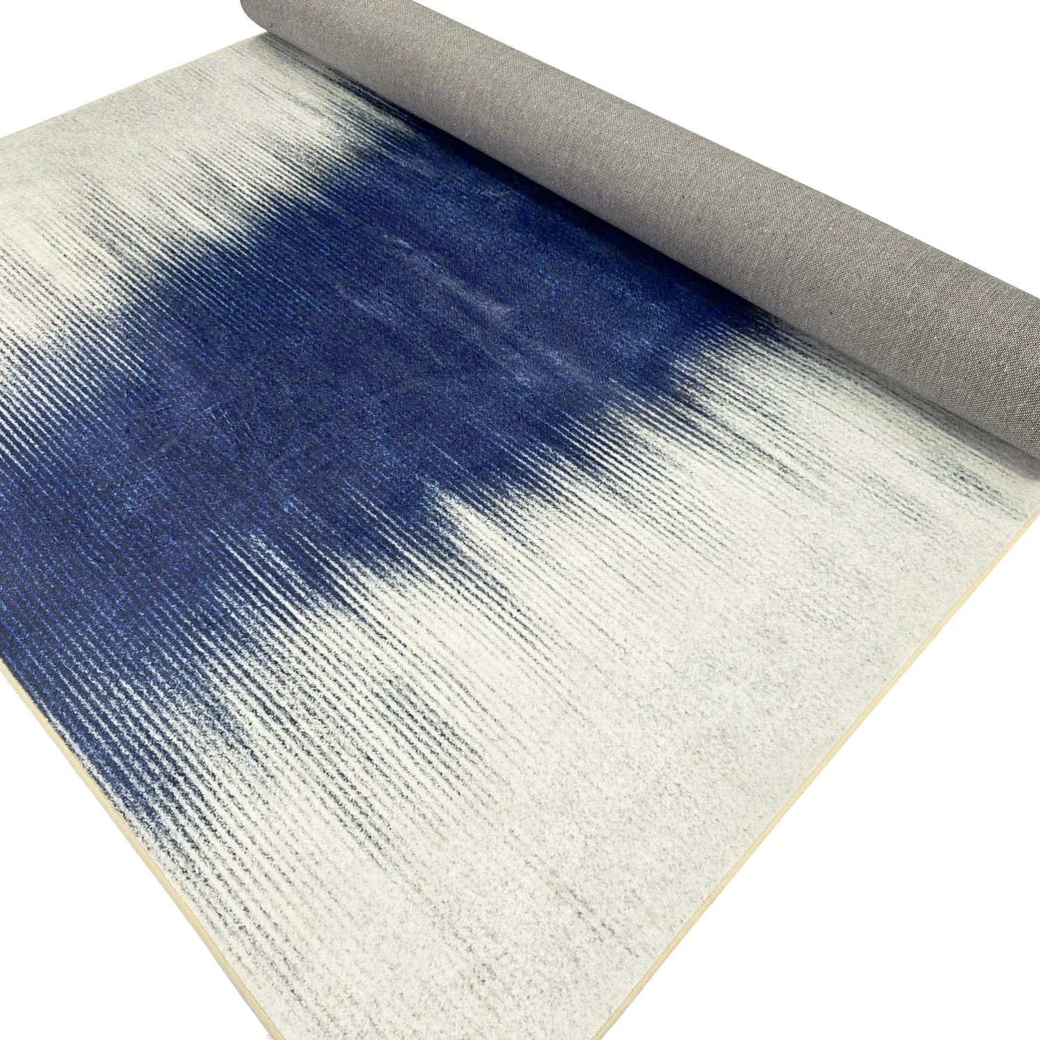 Alfombra Wilton - Cara (blanco/azul oscuro)