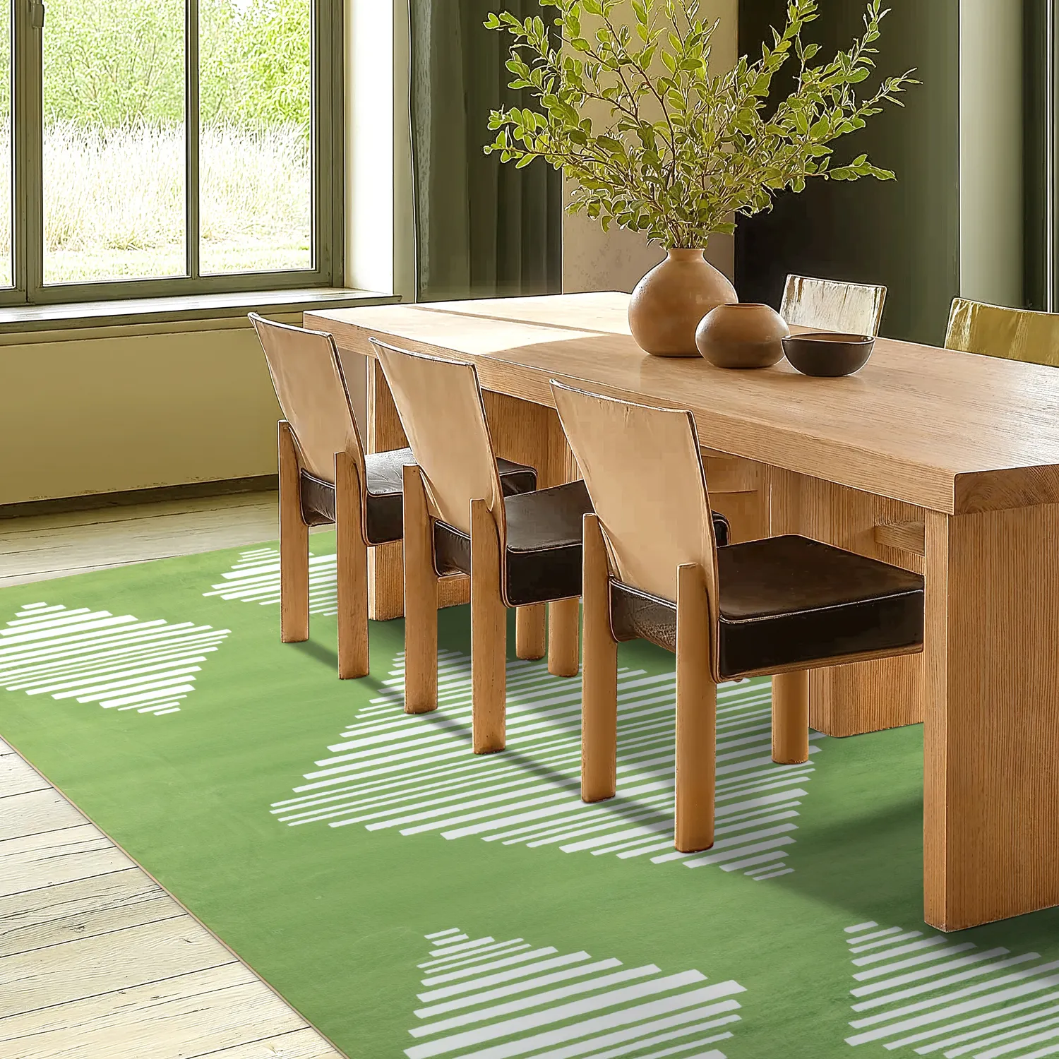 Alfombra Wilton - Carmen (verde/blanco)