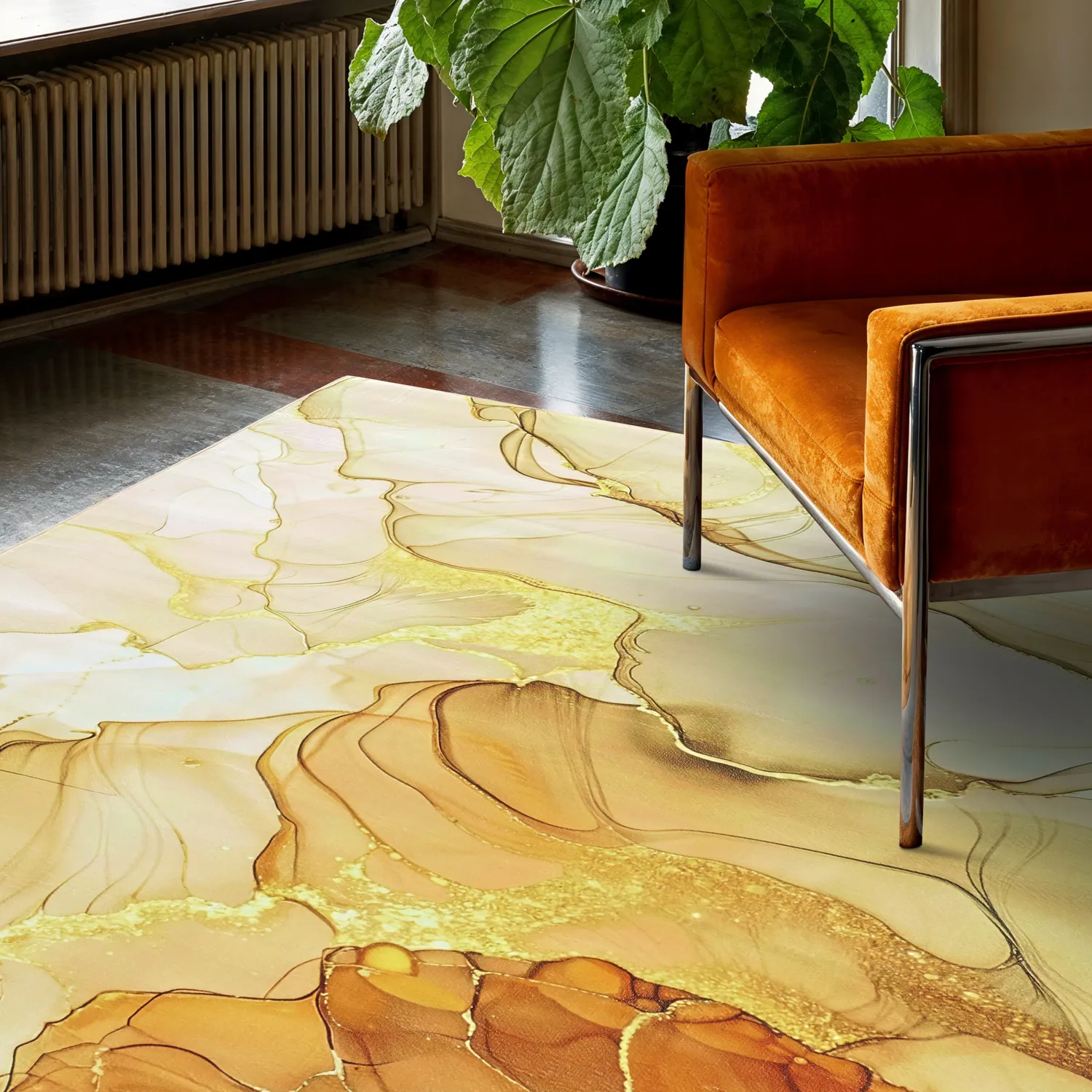Alfombra Wilton - Etienne (beige/dorado)