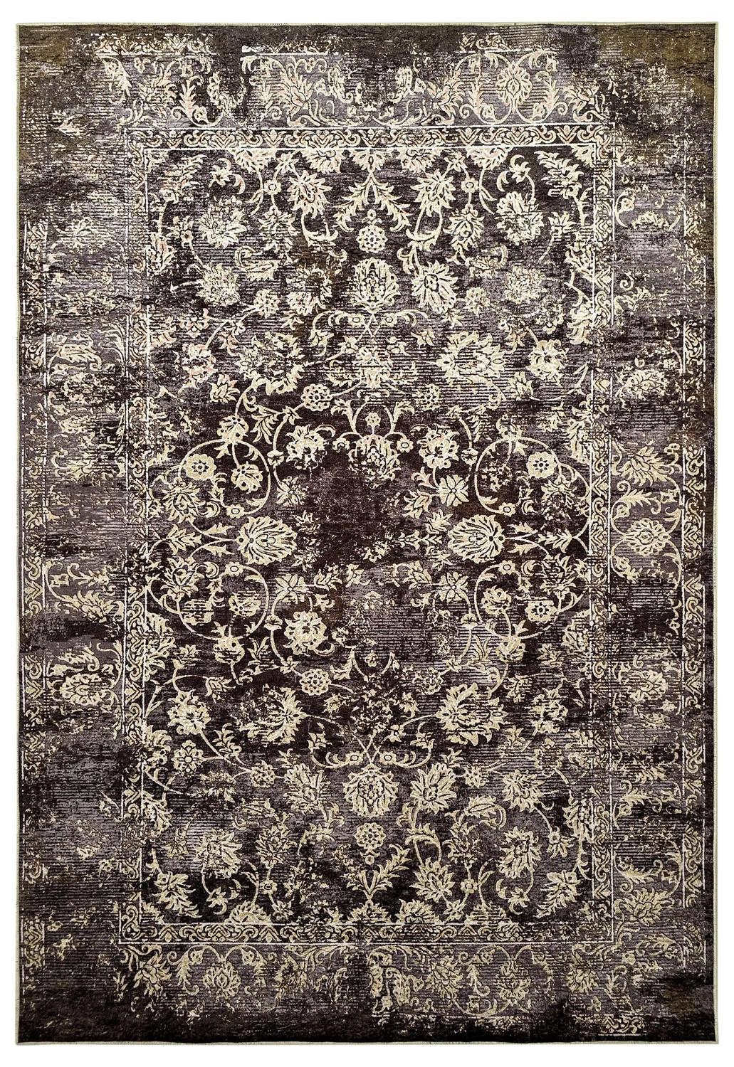 Alfombra Wilton - Flowers (marrón)