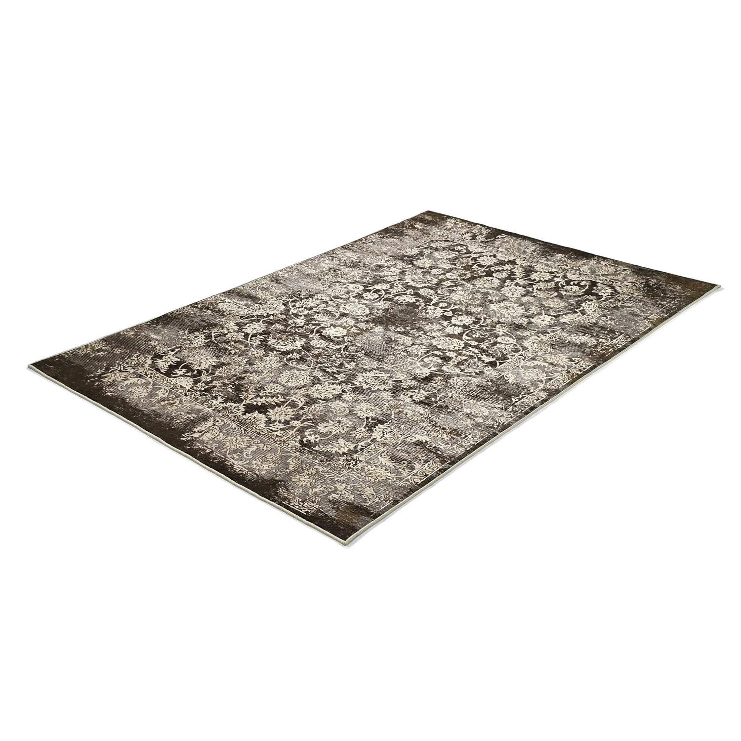 Alfombra Wilton - Flowers (marrón)