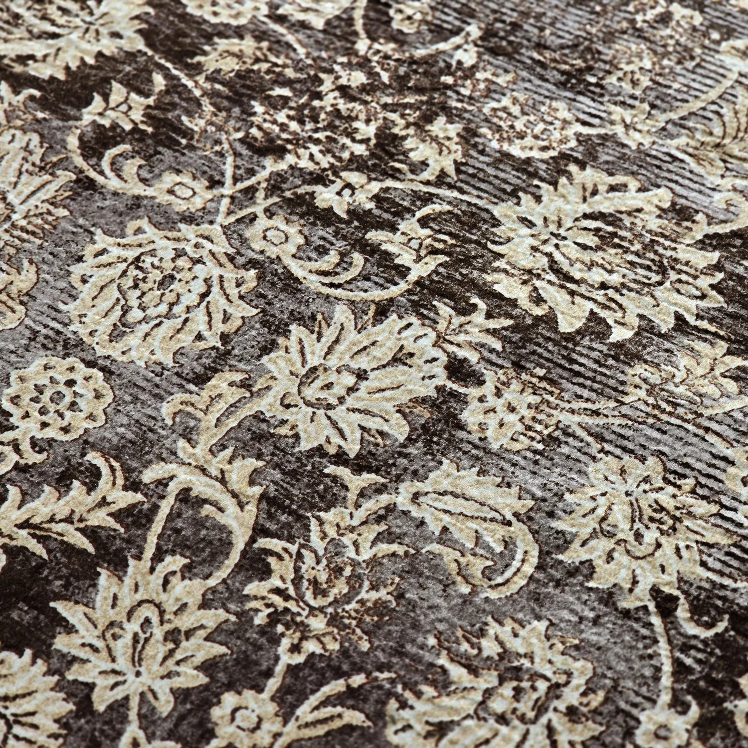 Alfombra Wilton - Flowers (marrón)
