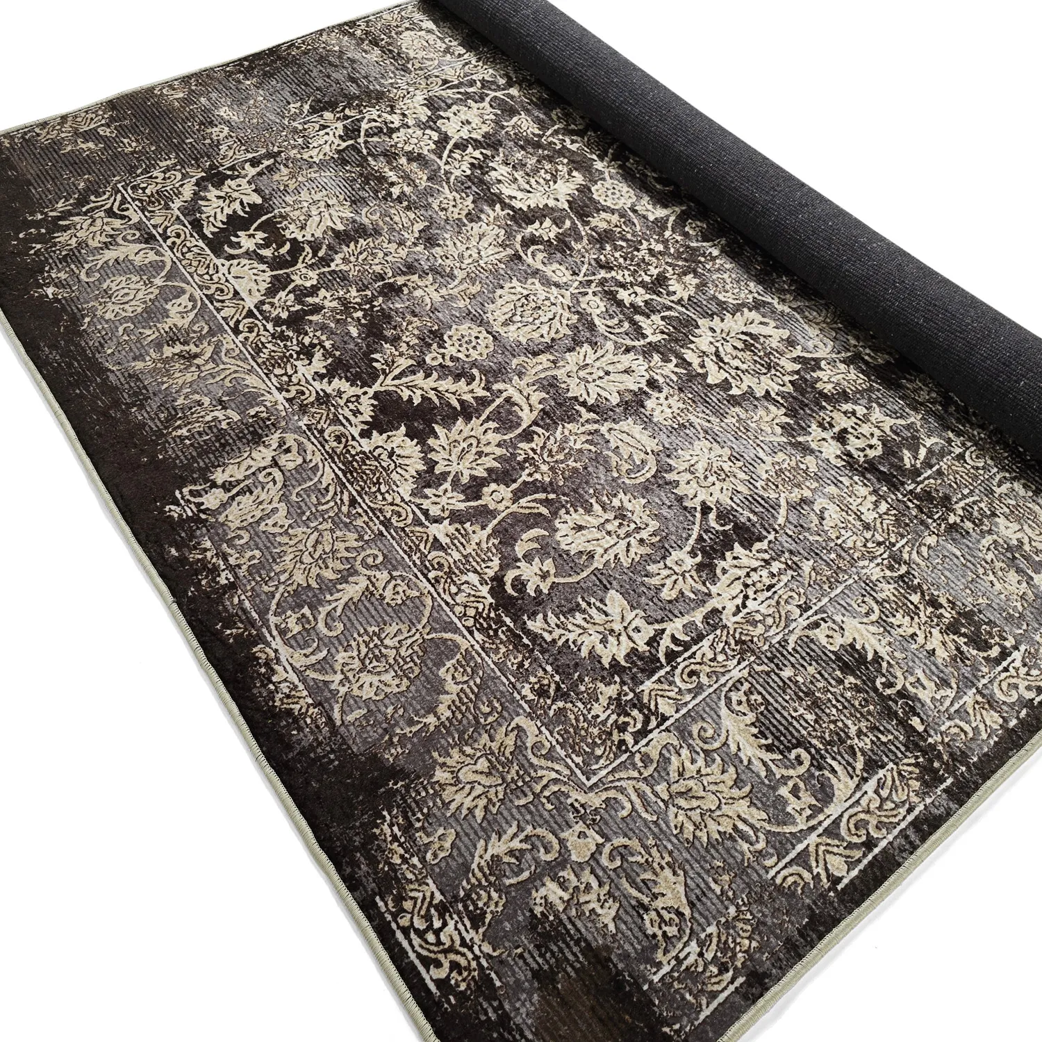 Alfombra Wilton - Flowers (marrón)