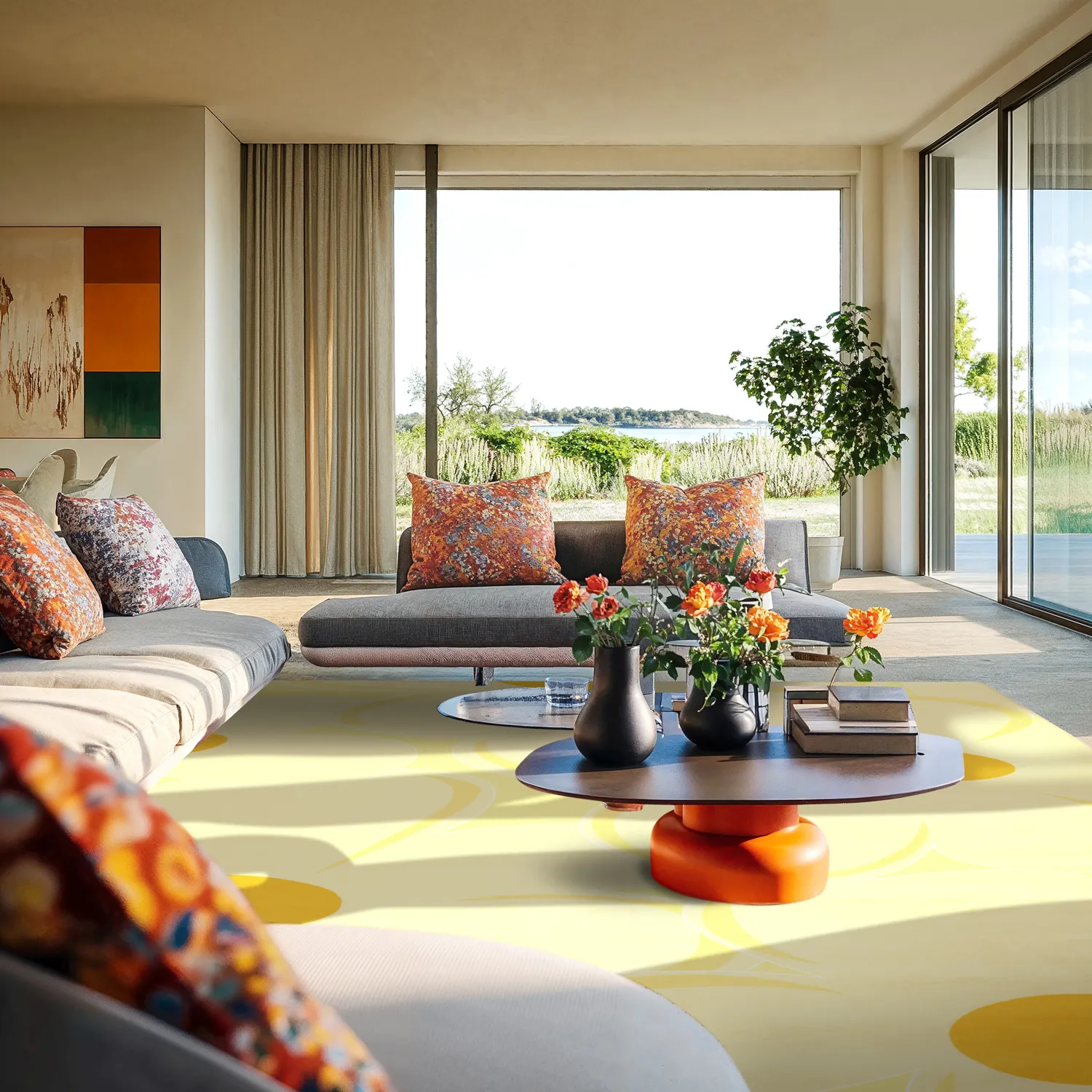 Alfombra Wilton - Honfleur (amarillo/multicolor)