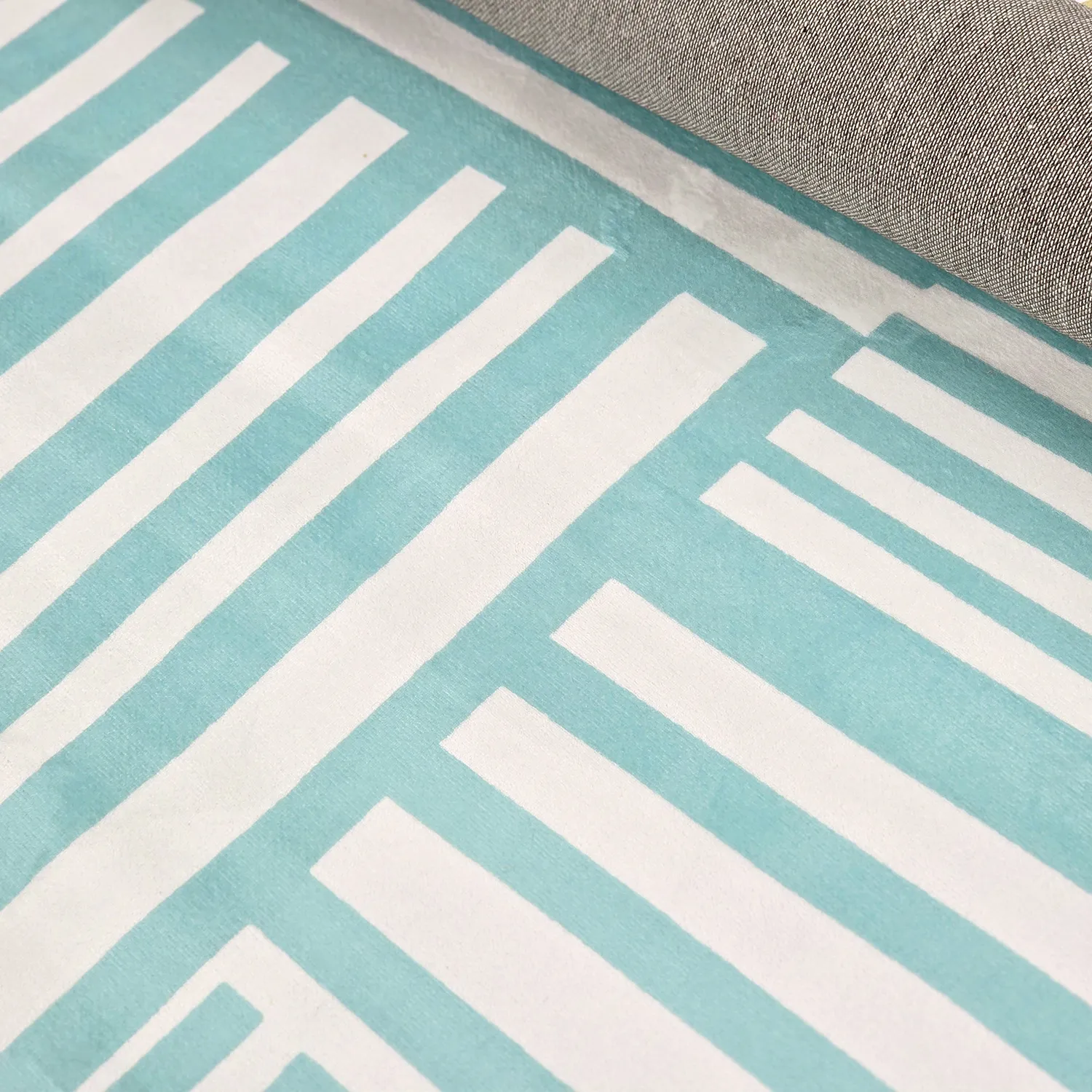 Alfombra Wilton - Joma (turquesa/blanco)