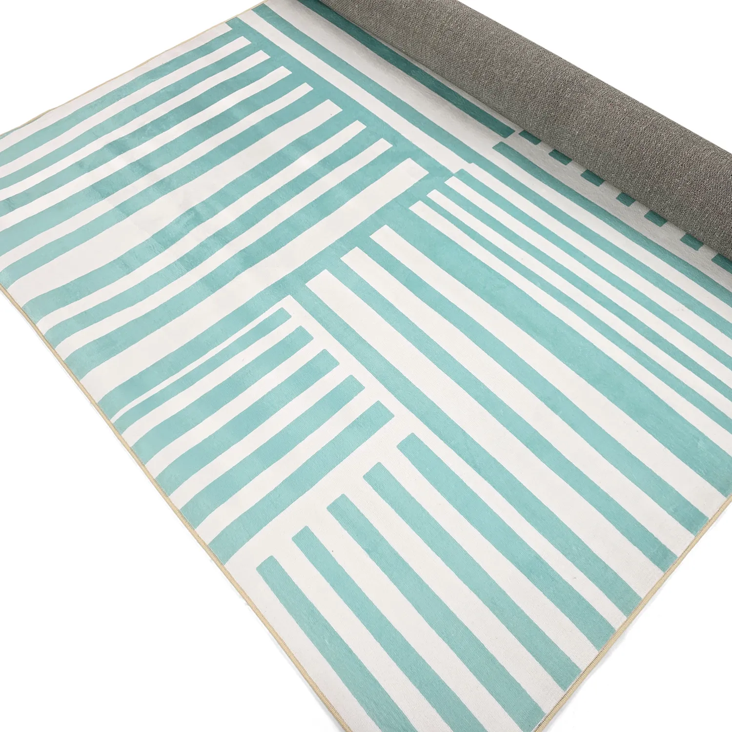 Alfombra Wilton - Joma (turquesa/blanco)