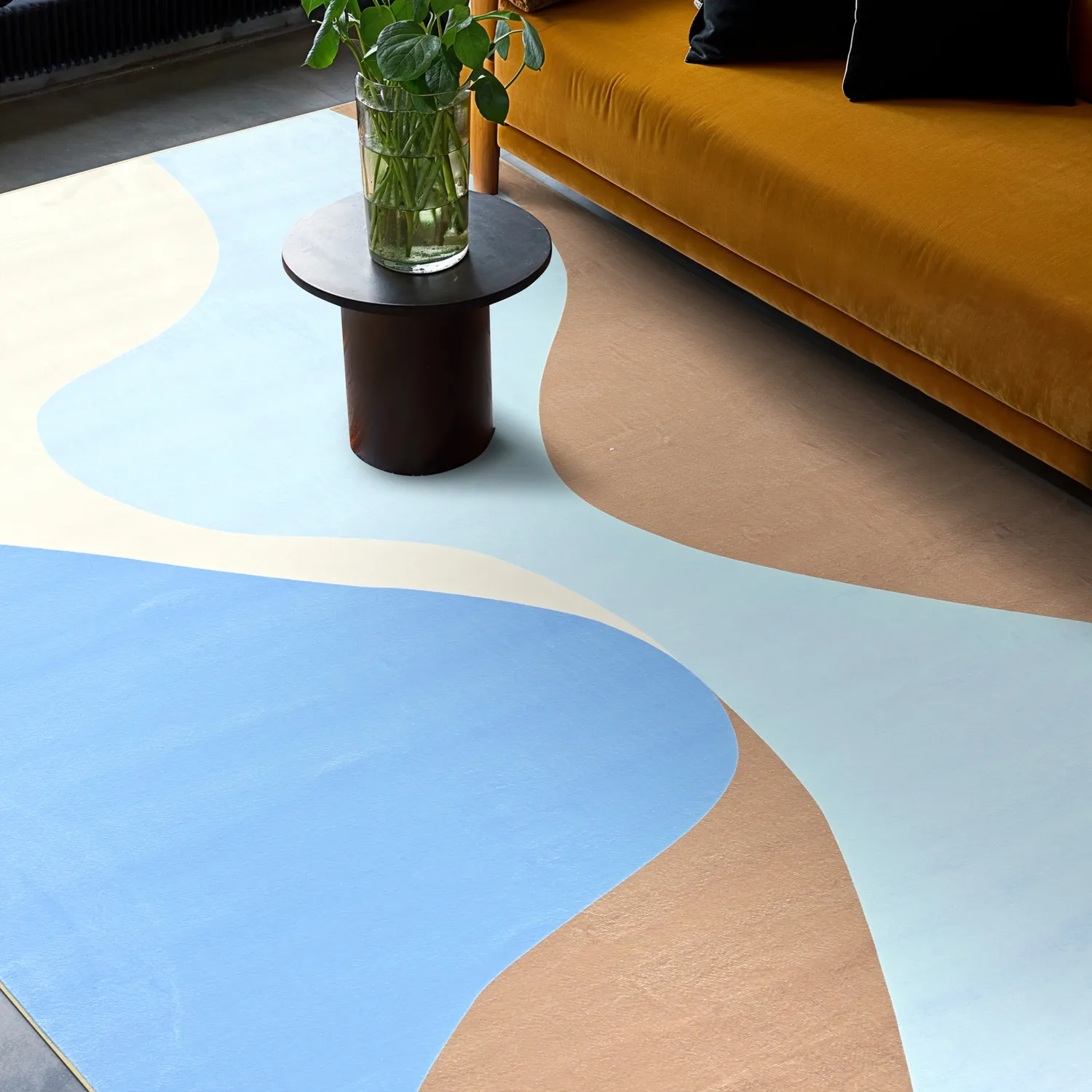 Alfombra Wilton - Leiden (azul/marrón)