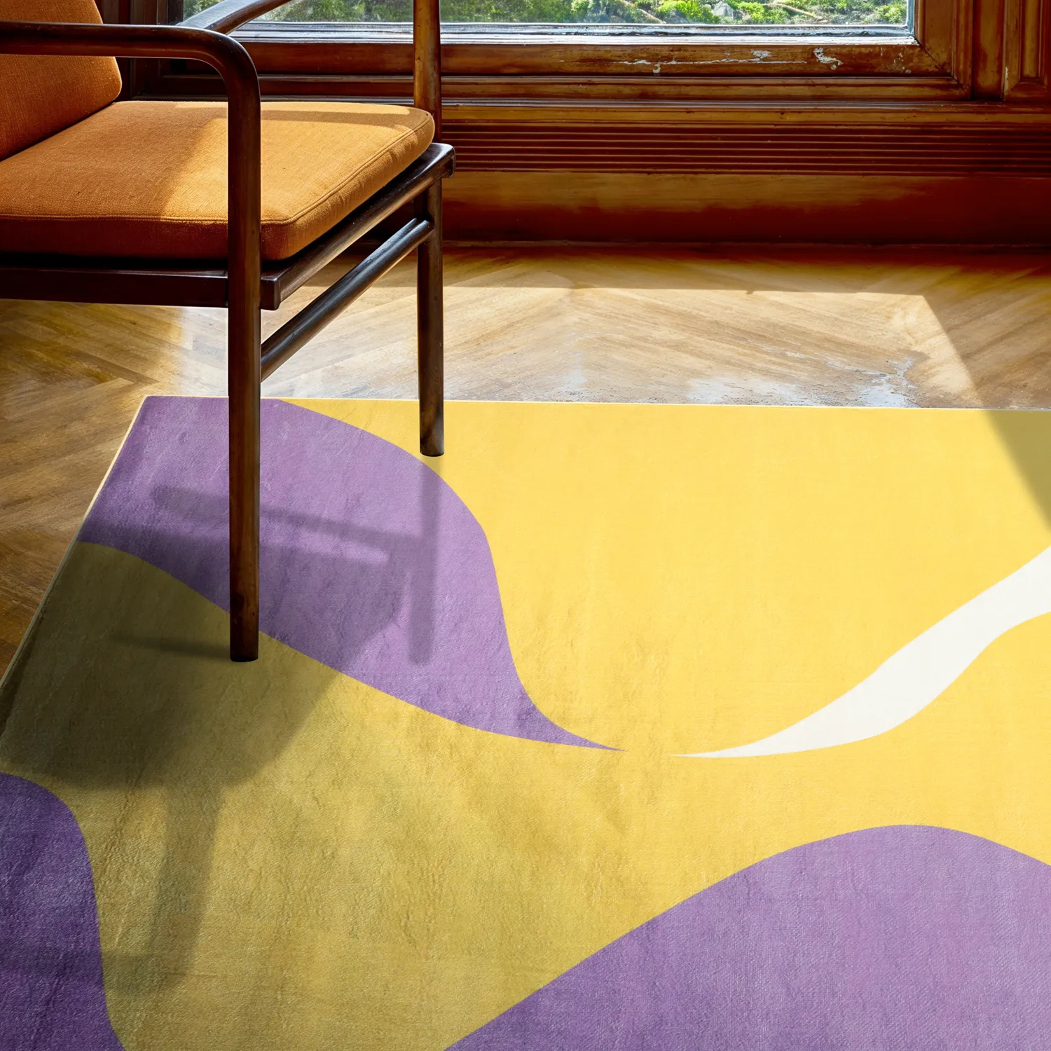 Alfombra Wilton - Leiden (amarillo/morado)