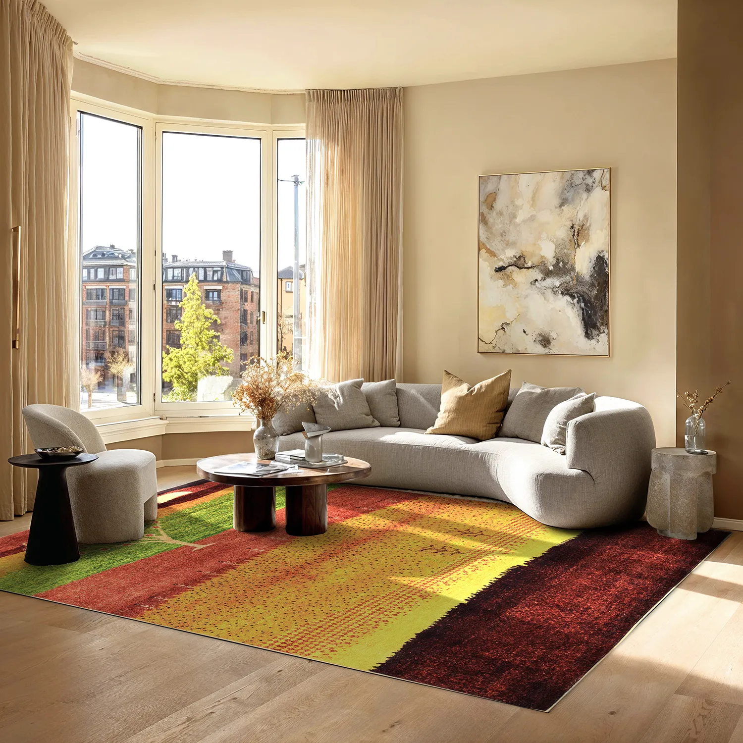 Alfombra Wilton - Oia (rojo/multicolor)