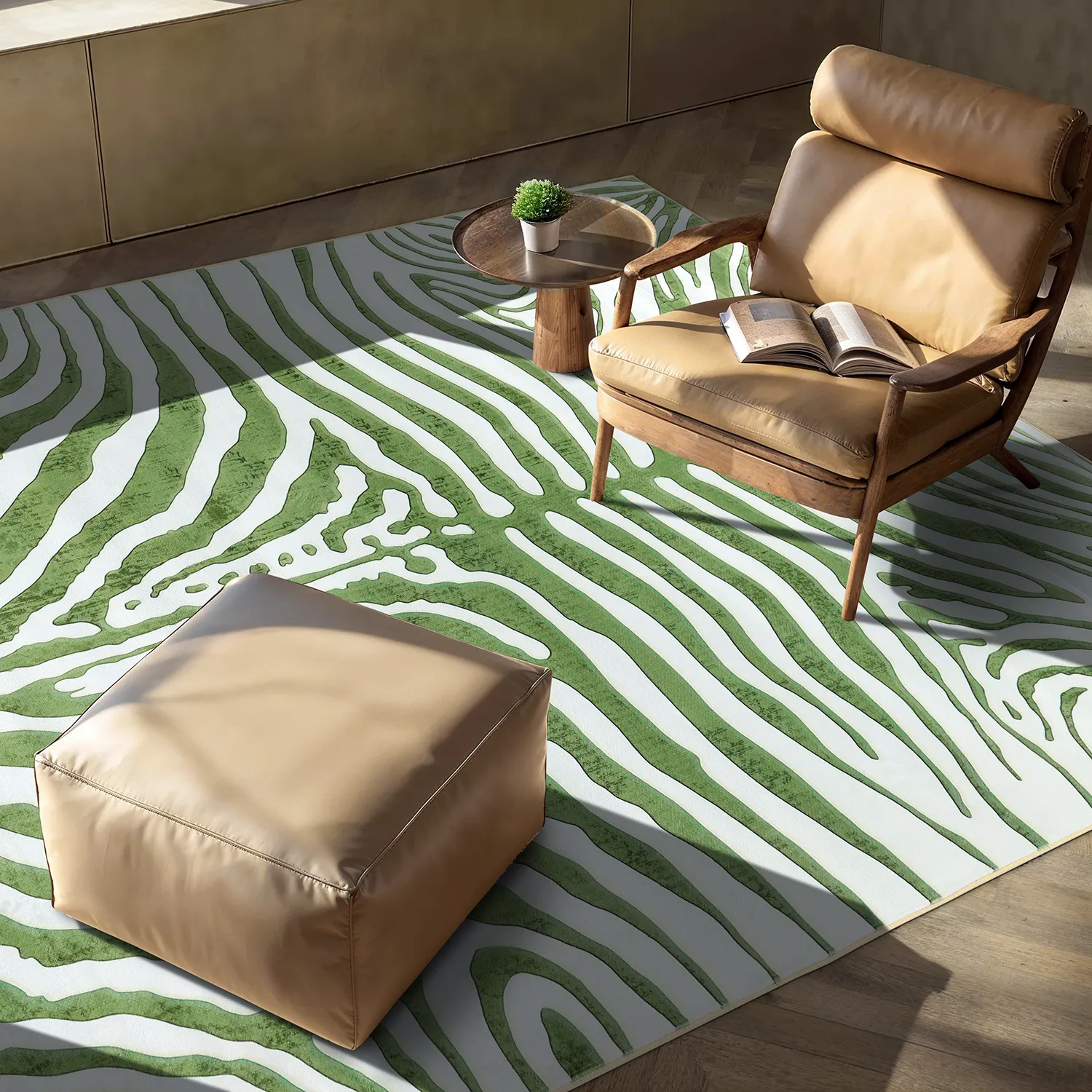 Alfombra Wilton - Zebra (verde)