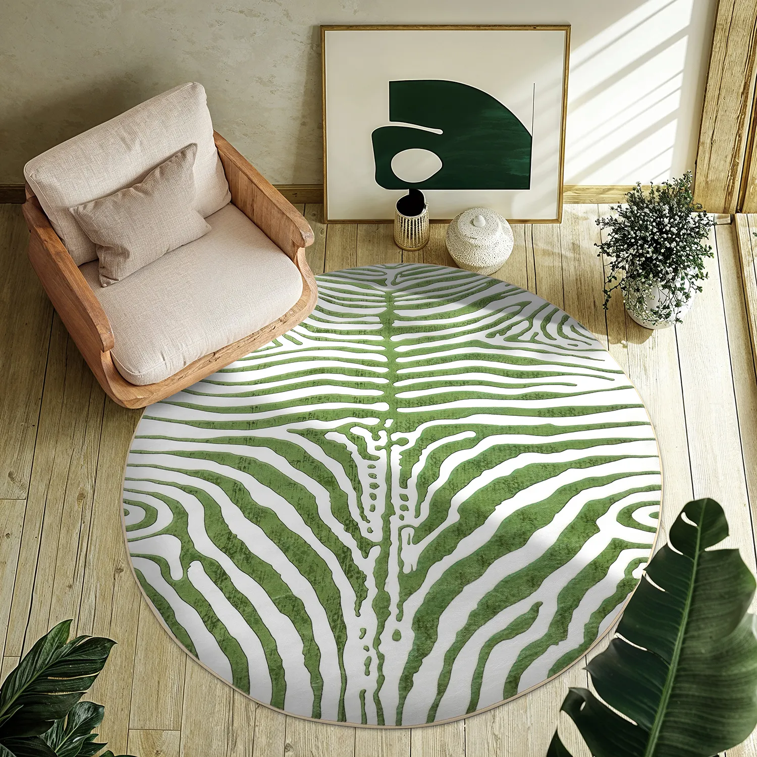 Alfombras redondeadas - Zebra (verde)