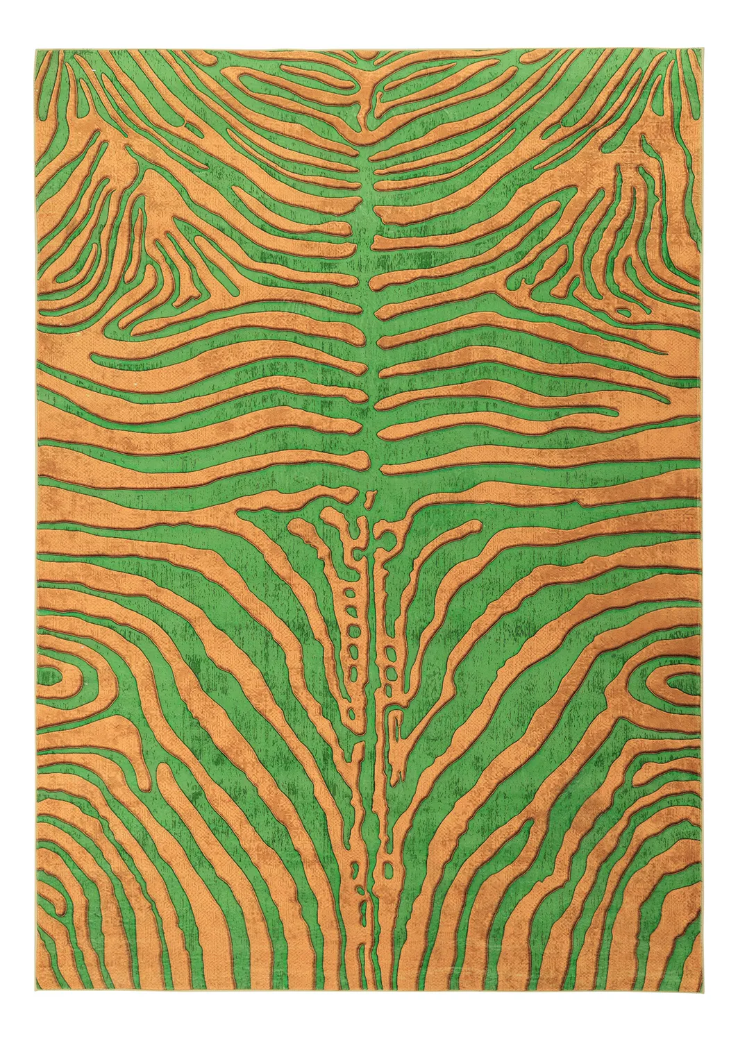 Alfombra Wilton - Zebra (verde/naranja)