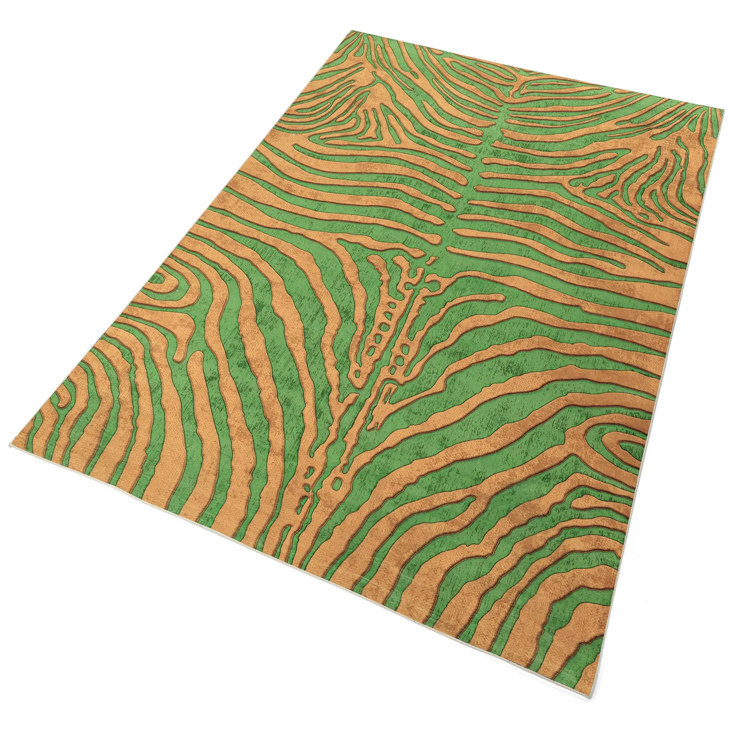 Alfombra Wilton - Zebra (verde/naranja)