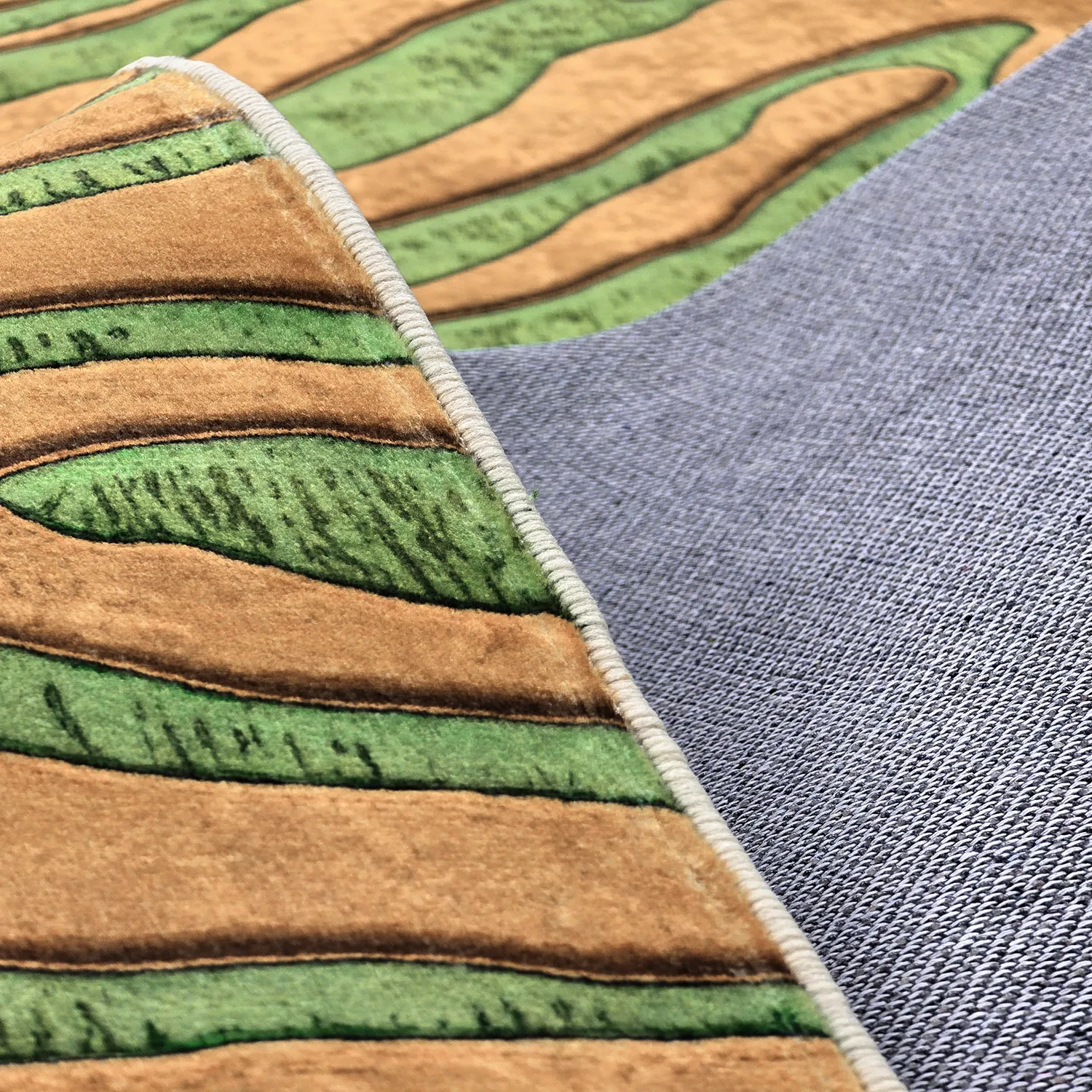 Alfombra Wilton - Zebra (verde/naranja)