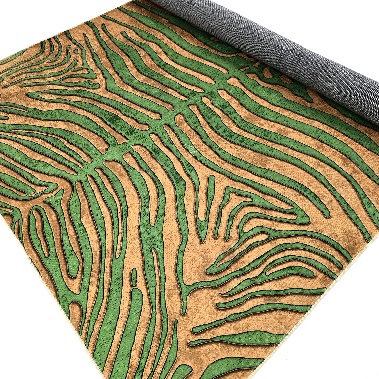 Alfombra Wilton - Zebra (verde/naranja)