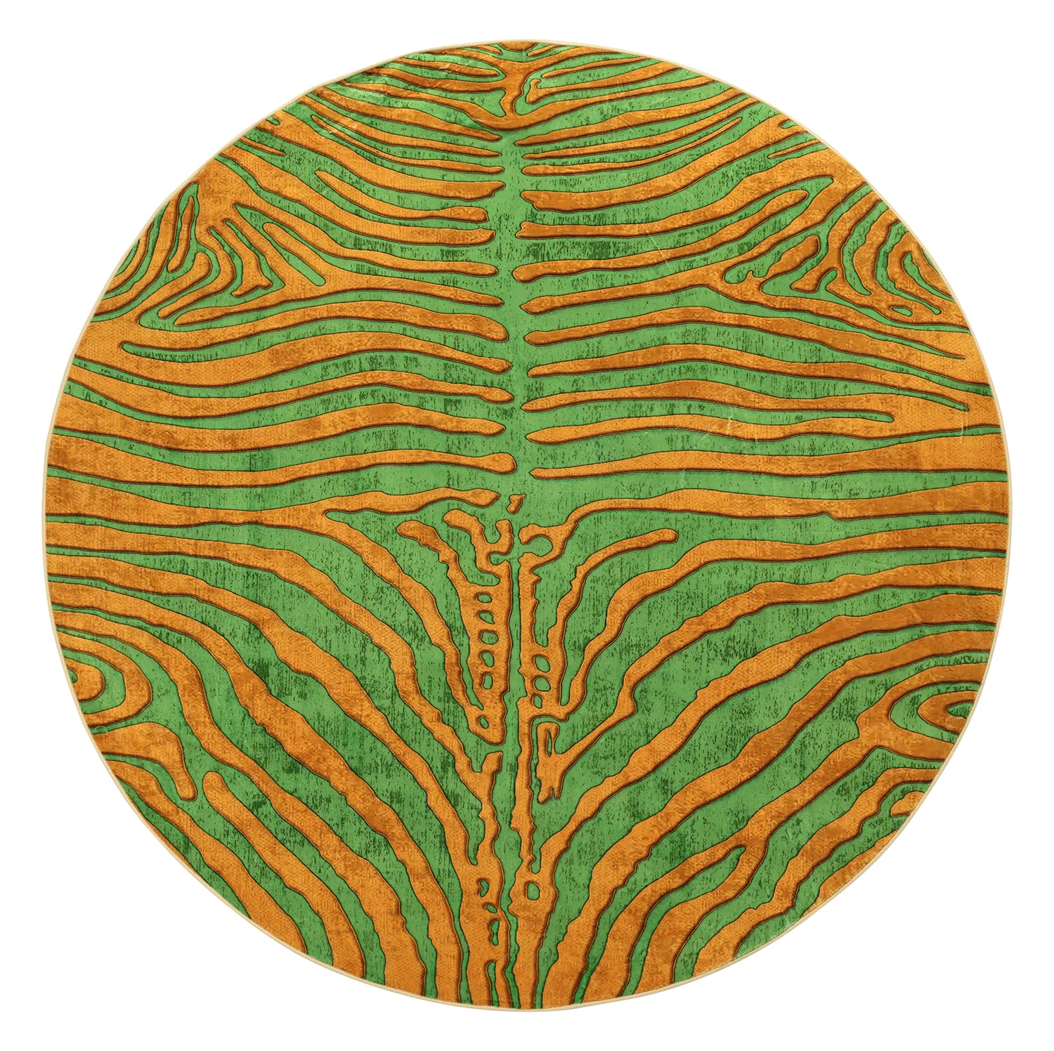 Alfombras redondeadas - Zebra (verde/naranja)