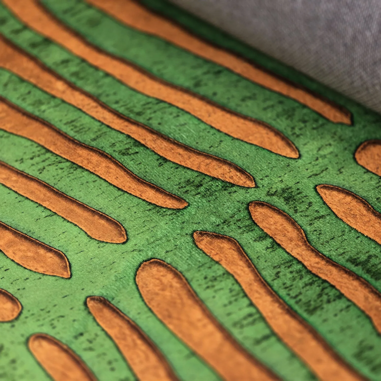 Alfombras redondeadas - Zebra (verde/naranja)