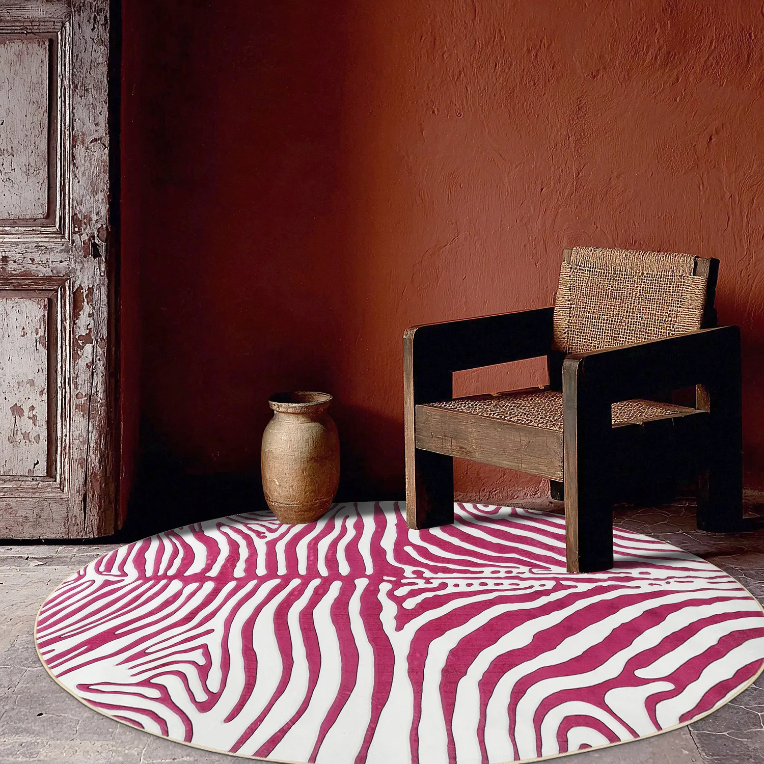 Alfombras redondeadas - Zebra (rosa)