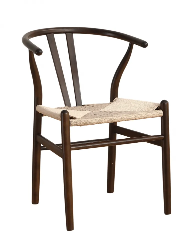 Silla - Alta (nuez/beige) - 2 piezas
