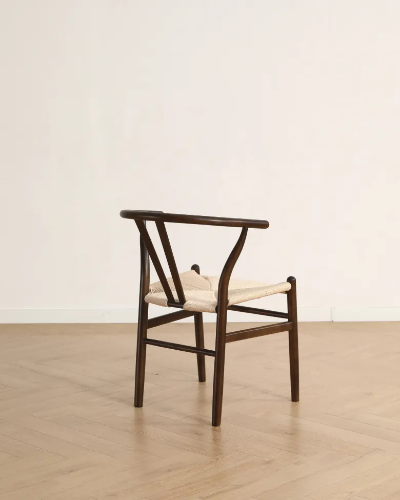 Silla - Alta (nuez/beige) - 2 piezas
