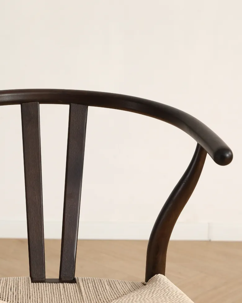 Silla - Alta (nuez/beige) - 2 piezas