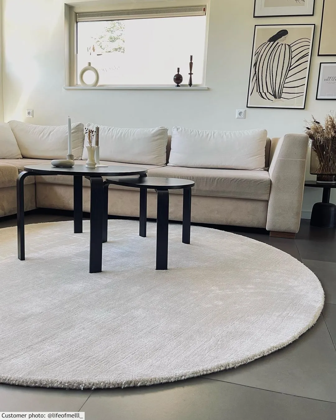 Alfombras redondeadas - Recycled PET with viscose look (offwhite)